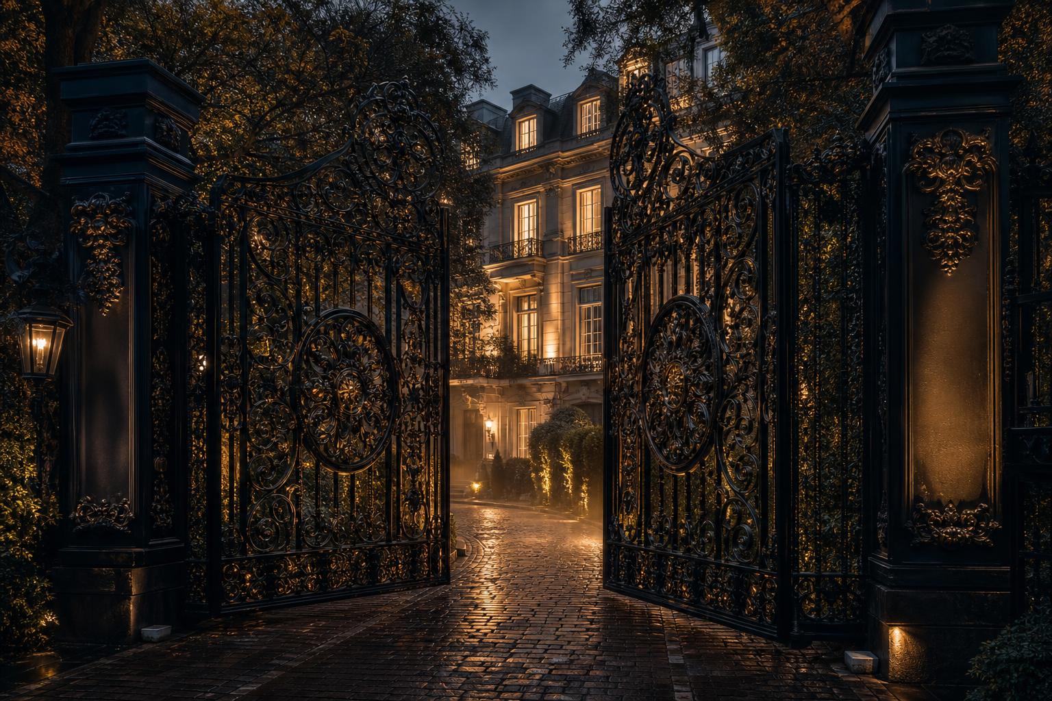 Bespoke wrought iron gate at a luxury London townhouse